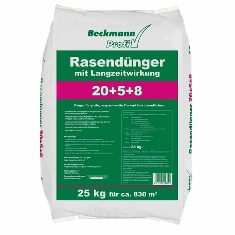 Versand Am Gleichen Tag Rasendünger 25 kg, Langzeitwirkung, NPK 20+5+8, 830m²